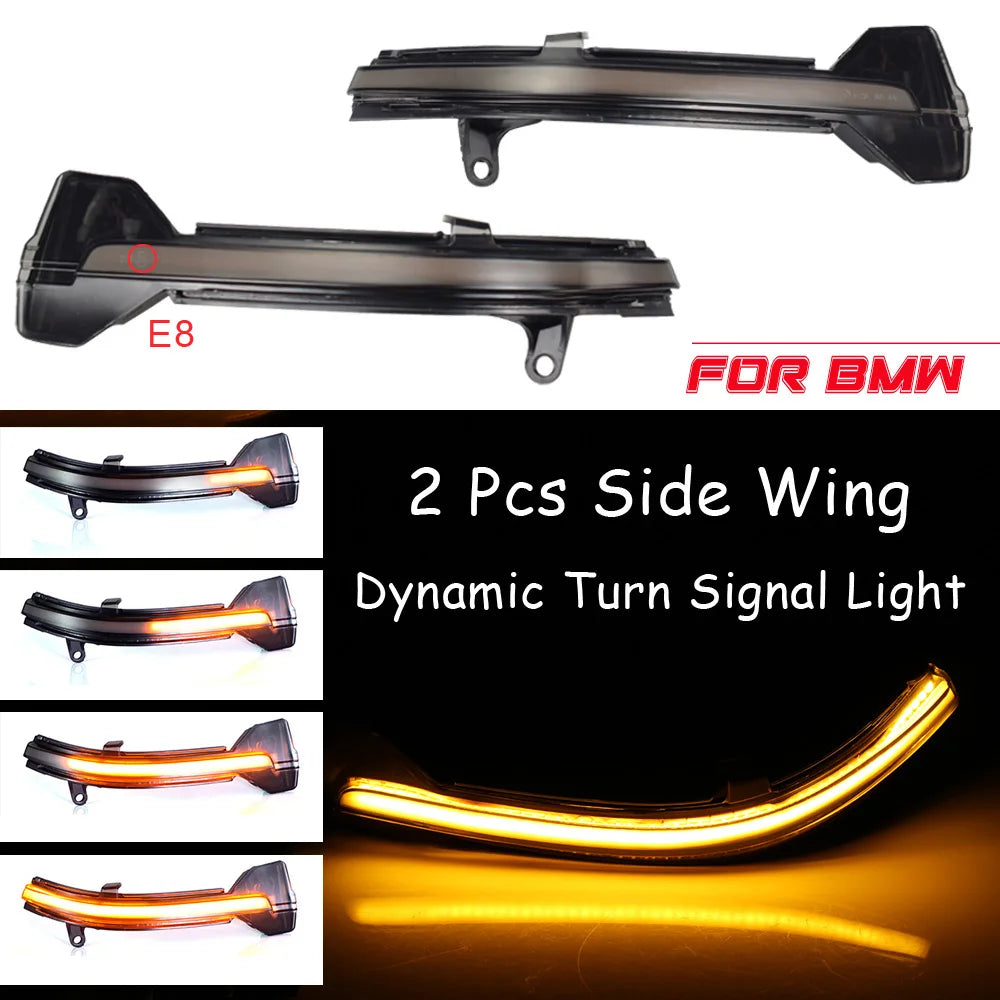 LED Dynamic Turn Signal Blinker Flowing Water Flashing Light For BMW 5 6 7 Series F10 F11 F07 F06 F12 F13 F01 F02