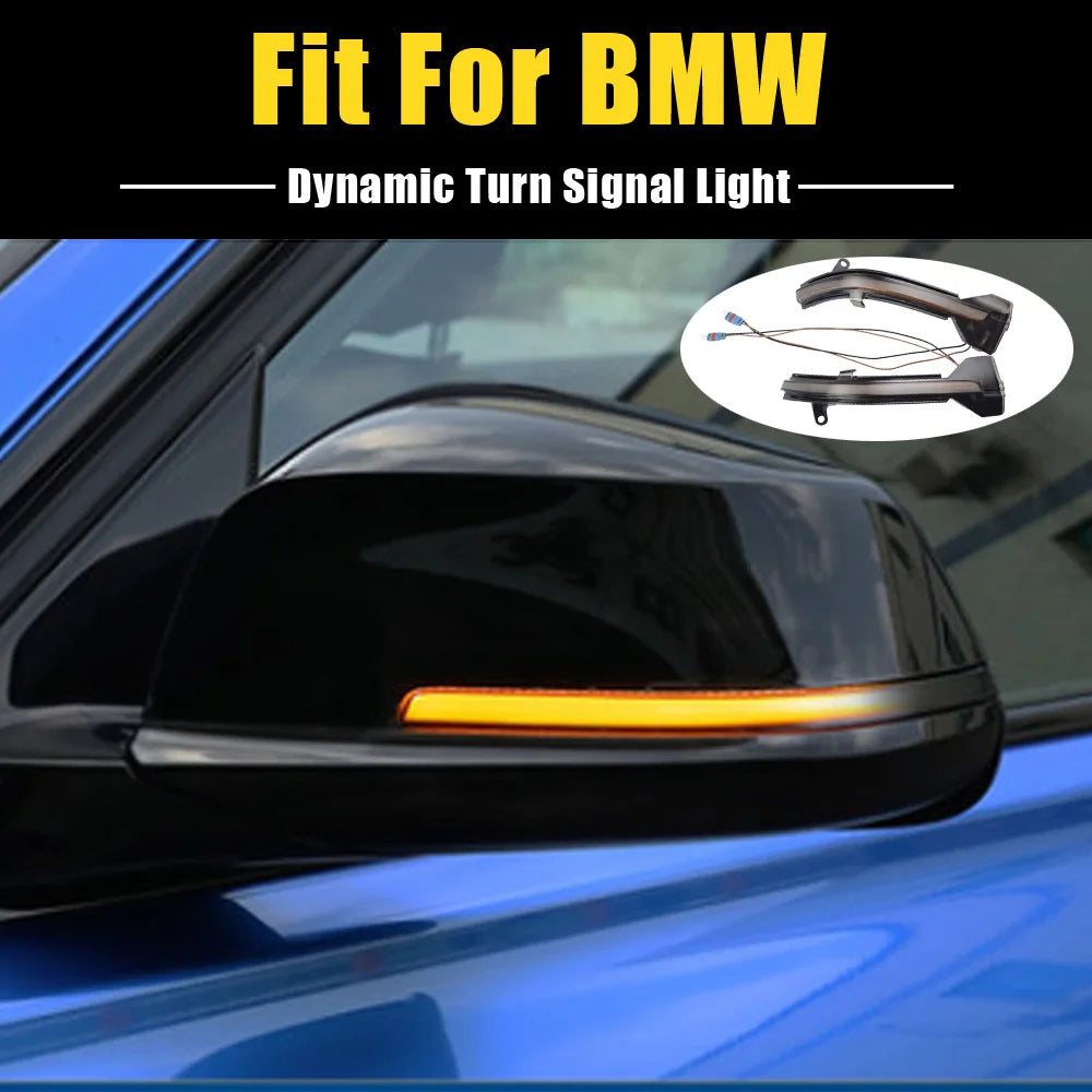 LED Dynamic Turn Signal Blinker Flowing Water Flashing Light For BMW 5 6 7 Series F10 F11 F07 F06 F12 F13 F01 F02