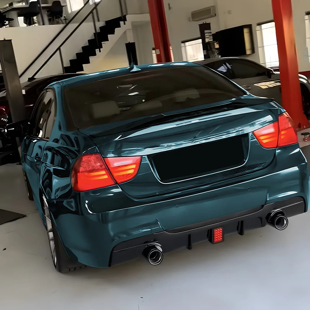 MP Style Rear Bumper Diffuser For BMW 3 Series E90 E91 320i 320d 325d 330d 335i 2005-2012 4-Door M-Sport Bodykits Tuning Black
