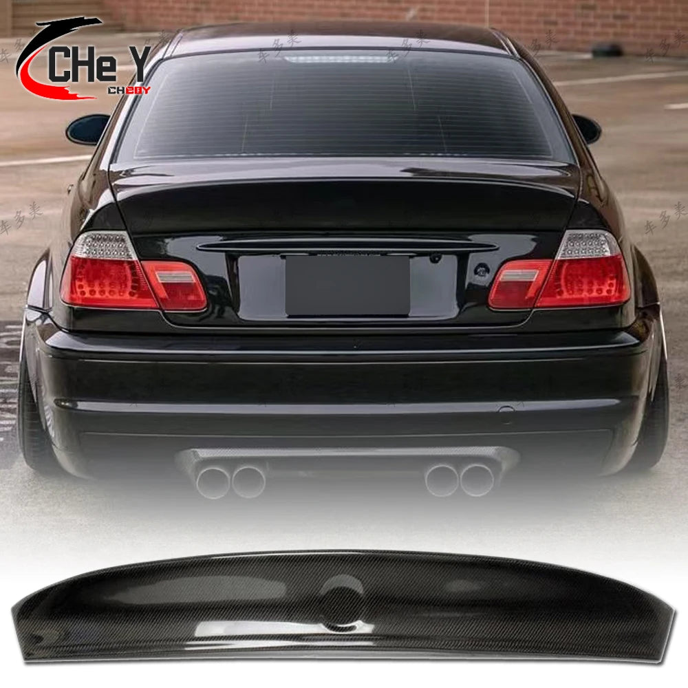 For BMW 3 -Series E46 Sedan 4Doors Real Carbon Fiber Trunk Tuning Spoiler Lip M3 E46 Accessories CLS Style Rear Spoiler