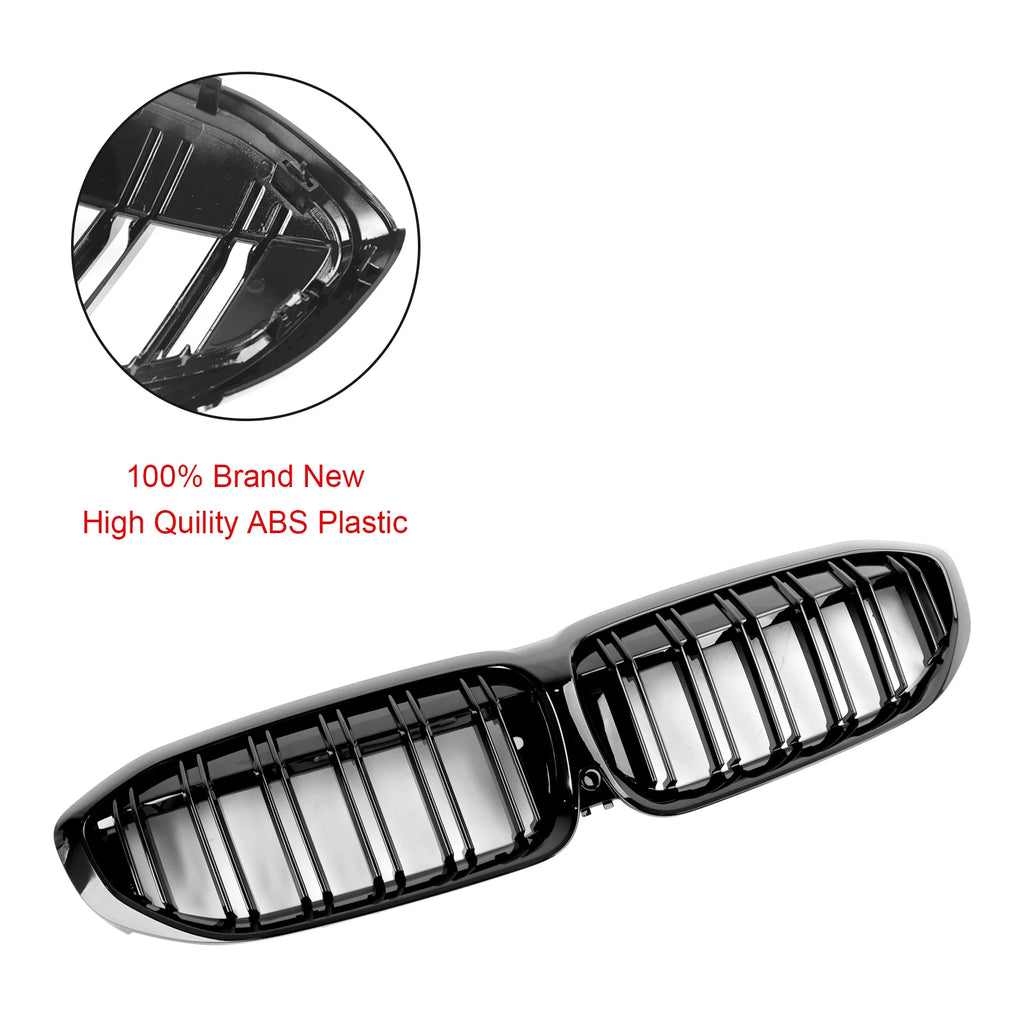 Black Dual Slat Kidney Grille Grill 51138072085 Fit for BMW 3 Series G20 2019-2022