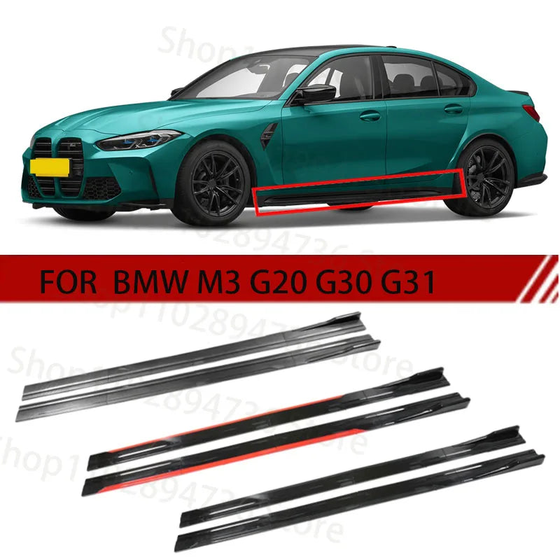 FOR BMW M3 G20 G30 G31 2M Car Side Skirt Extension Plate Lip Separator Bumper 2.18M Racing Side Spoiler