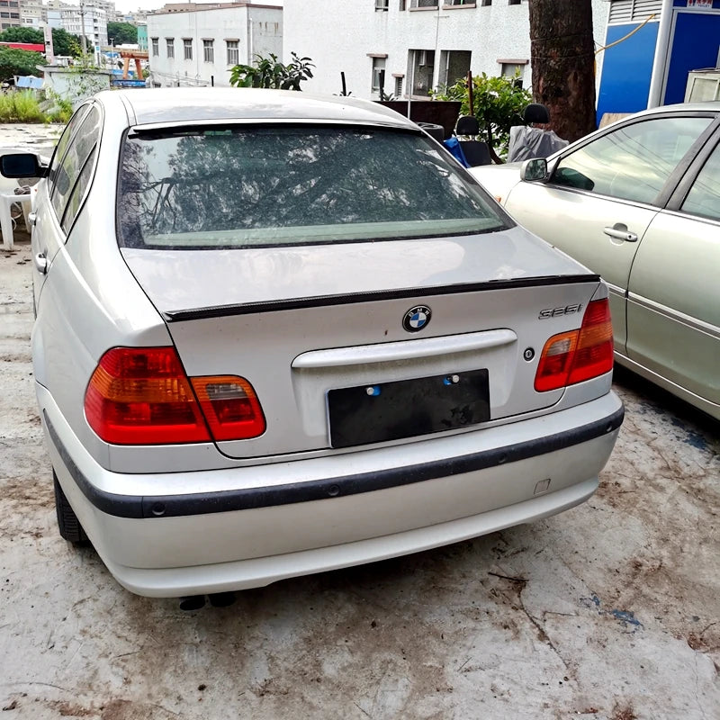 For M3 Style For 1998-2006 Year BMW 3 Series E46 ABS Black Spoiler Sedan Carbon Fiber Rear Wing Car Accessories