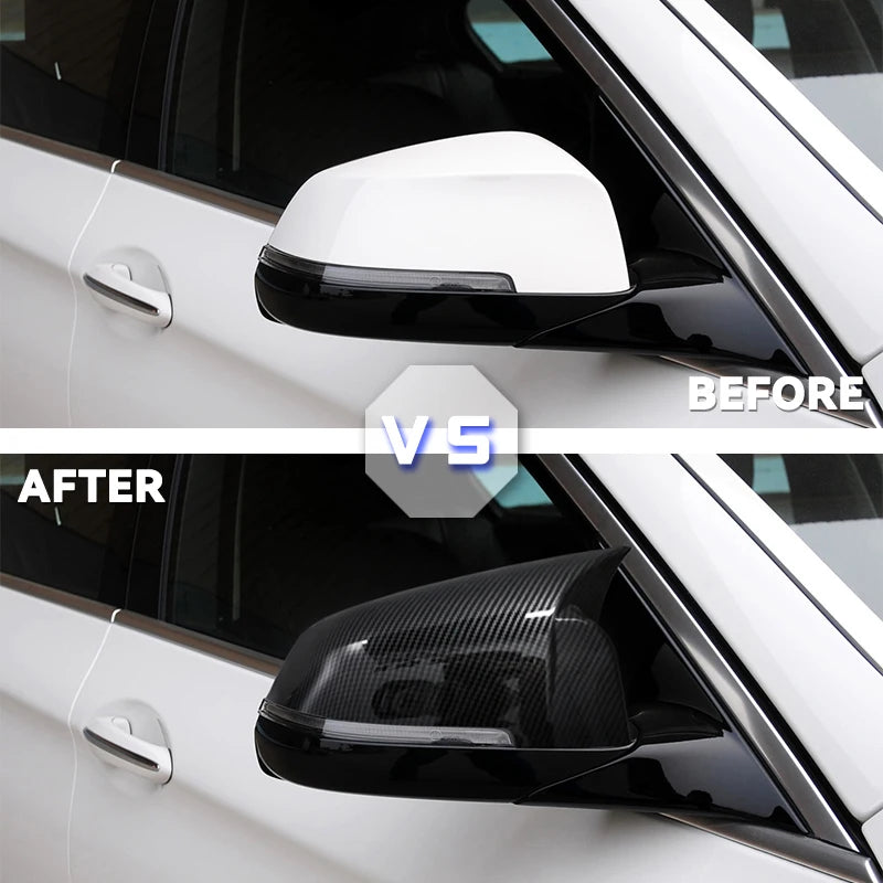 Carbon Fiber Look Black car Rearview Side Mirror cover Caps for BMW 5 6 7 Series F10 F11 F18 F07 F12 F13 F06 F01 F02 LCI
