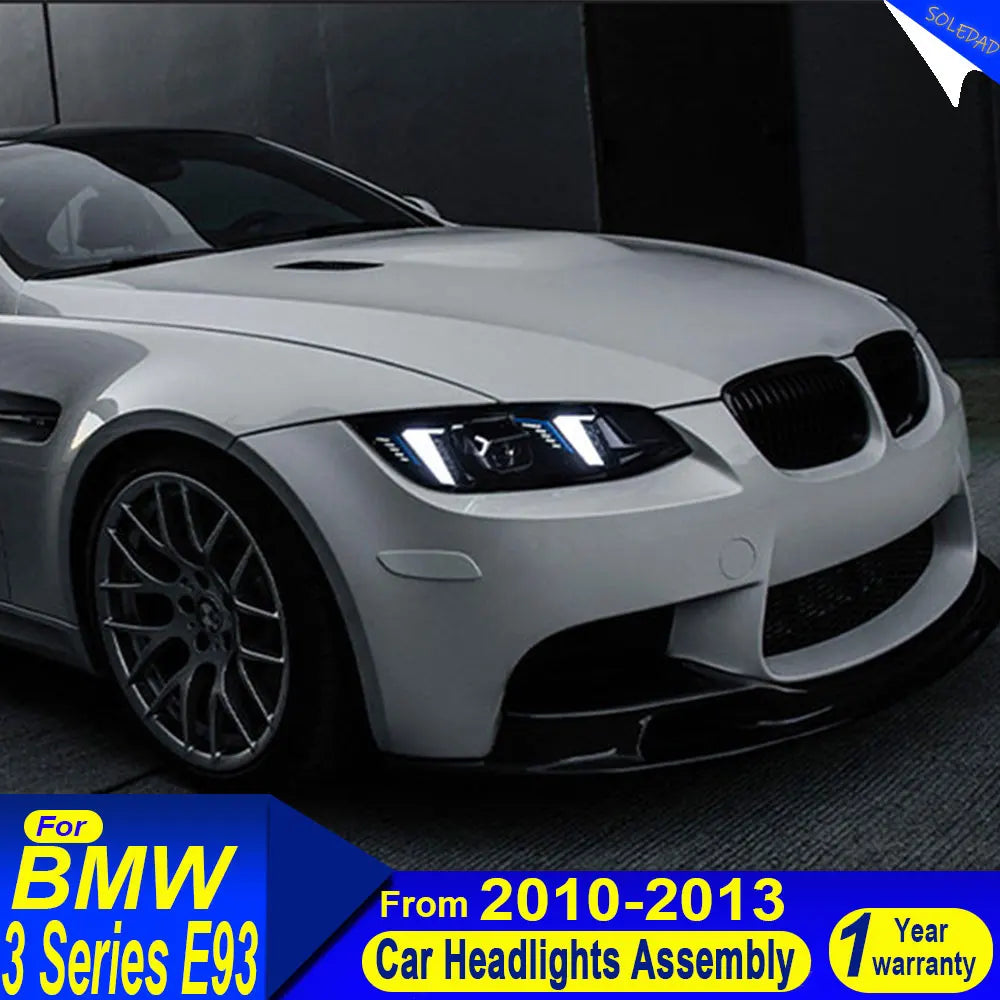 Car Styling Head Lamp For BMW E92 2010 2011 2012 2013 E93 LED headlights car angel eyes DRL projector lens car accessories