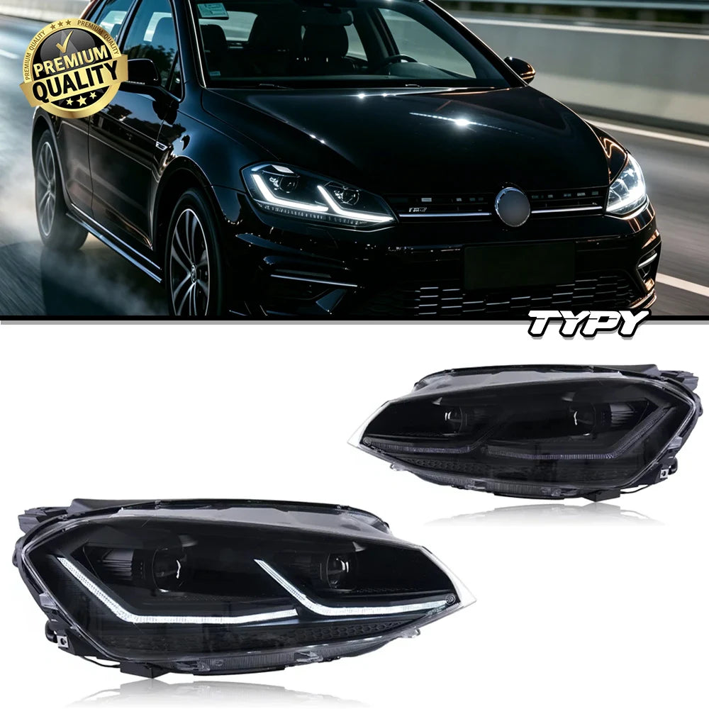 TYPY LED Headlights with DRL and Dynamic Turn Signal, Auto Accessories for VW Golf 7 2013-2017