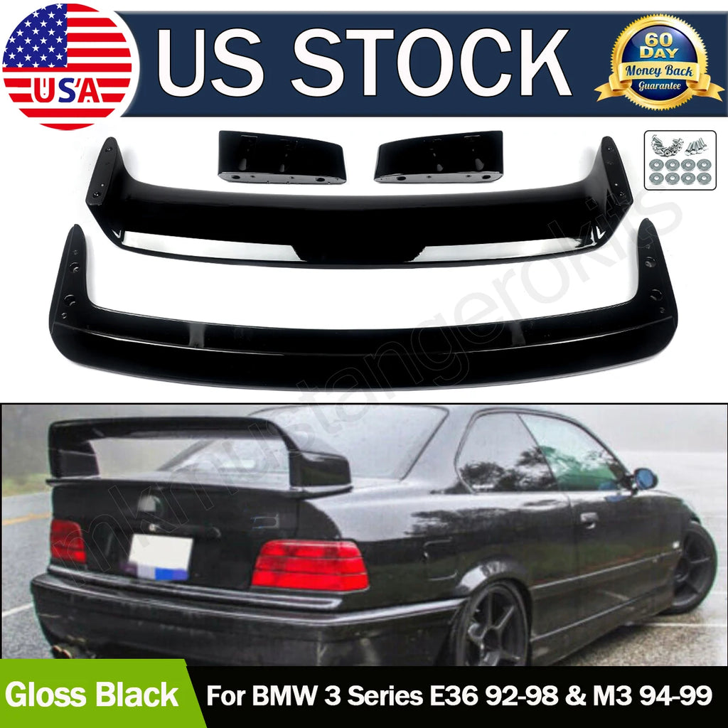 Gloss Black Rear Trunk Spoiler Wing For 1992-1998 BMW 3 Series E36 M3 LTW GT Style Rear Tail Wing Trunk Lip Spoiler