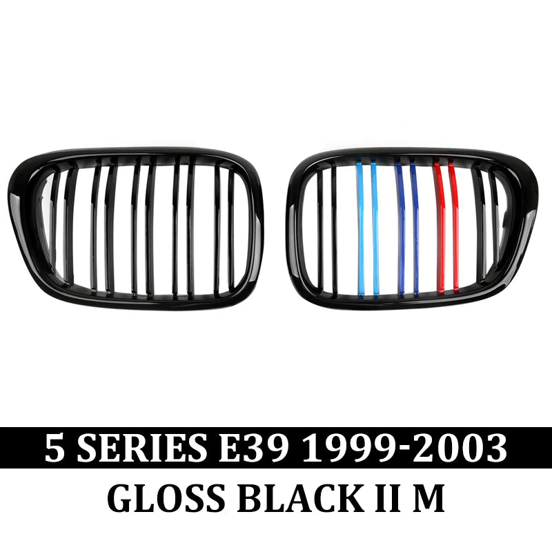 for BMW E39 5 Series Facelift Grill Black Matte Chrome Front Kidney Grille Car Tuning Body Kit