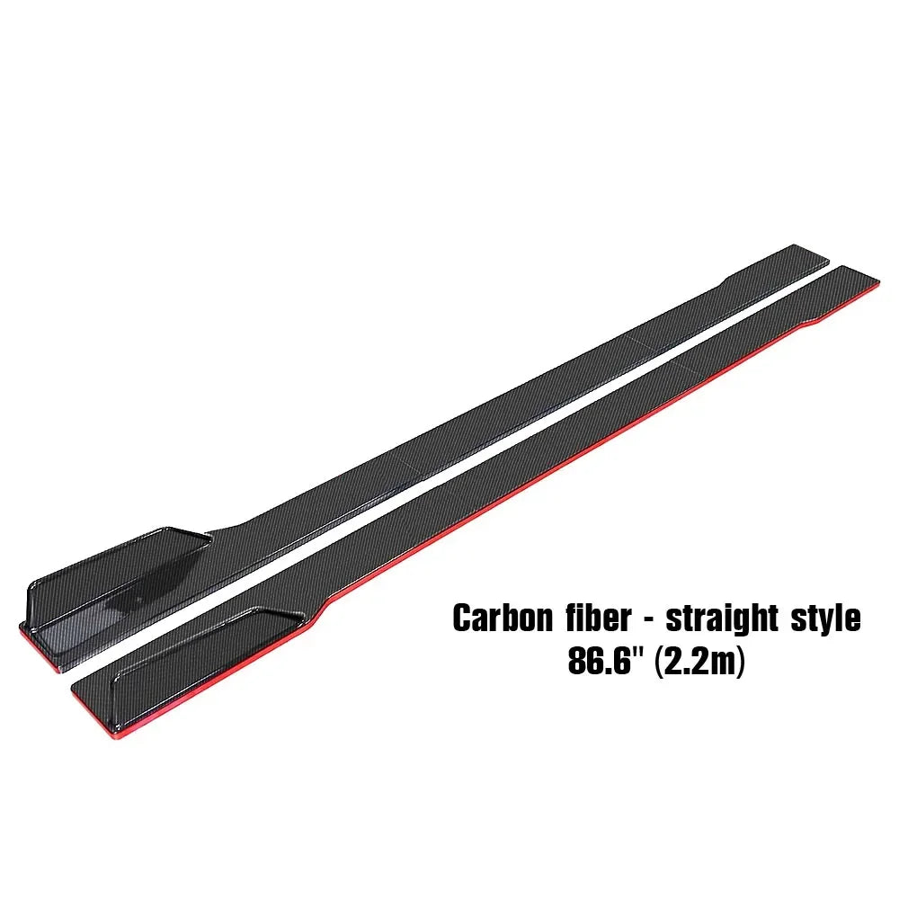 New 2m/2.2m Universal Side Skirts Rocker Diffuser Extension Rocker Panels Lip Splitters Bumper Carbon Black Side Skirt Spoiler