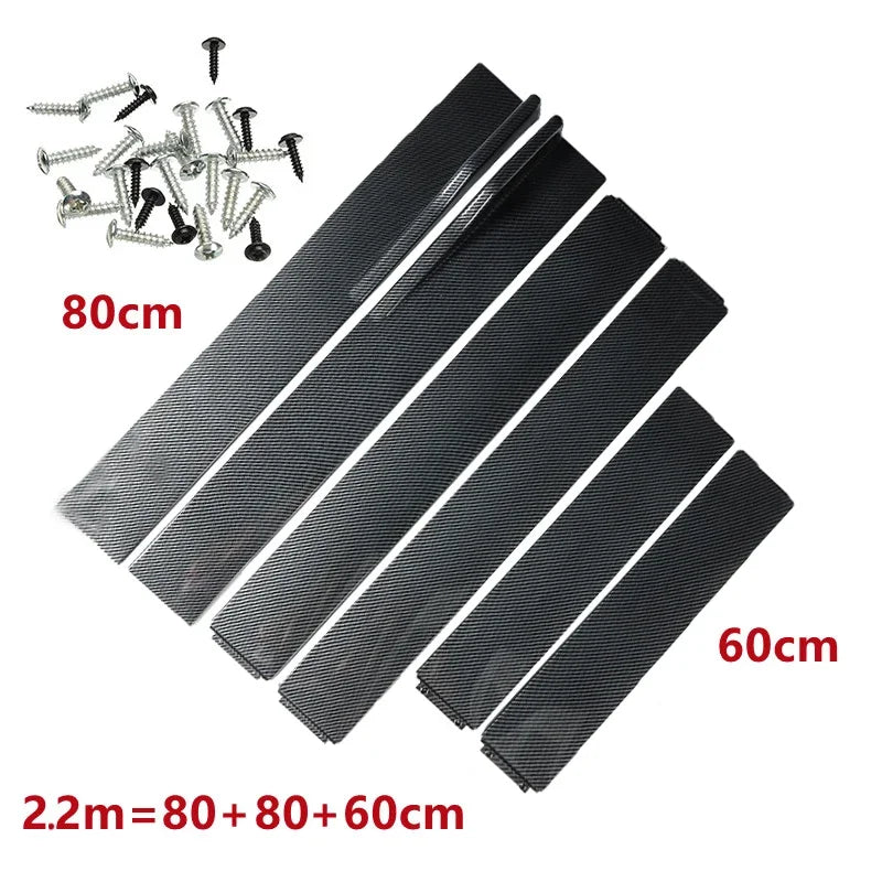 New 2m/2.2m Universal Side Skirts Rocker Diffuser Extension Rocker Panels Lip Splitters Bumper Carbon Black Side Skirt Spoiler