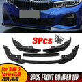 3PCS MP Style G20 Car Front Bumper Lip Spoiler Splitter Diffuser Detachable Body Kit Cover Guard For BMW 3 Series G20 2019 2020