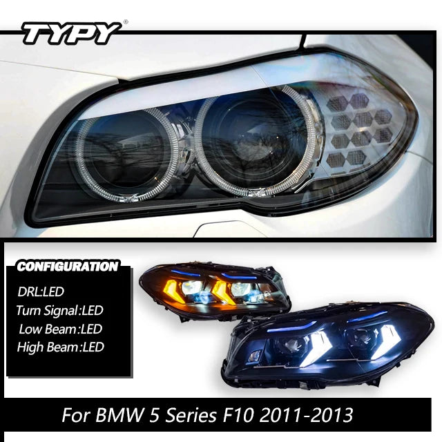 Car For BMW 5 Series F10 F18 Headlights 2011-2017 Upgrade Modified to New DRL Dynamic Turn Signal LED Headlight Auto Accessories