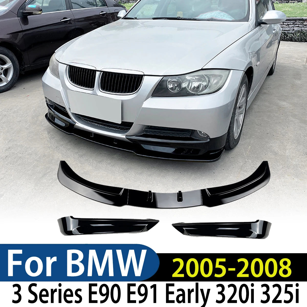 For BMW 3 Series E90 E91 Early 320i 325i 2005 - 2008 Car Front Bumper Spoiler Lip Splitter Diffuser Auto Accessories Tuning