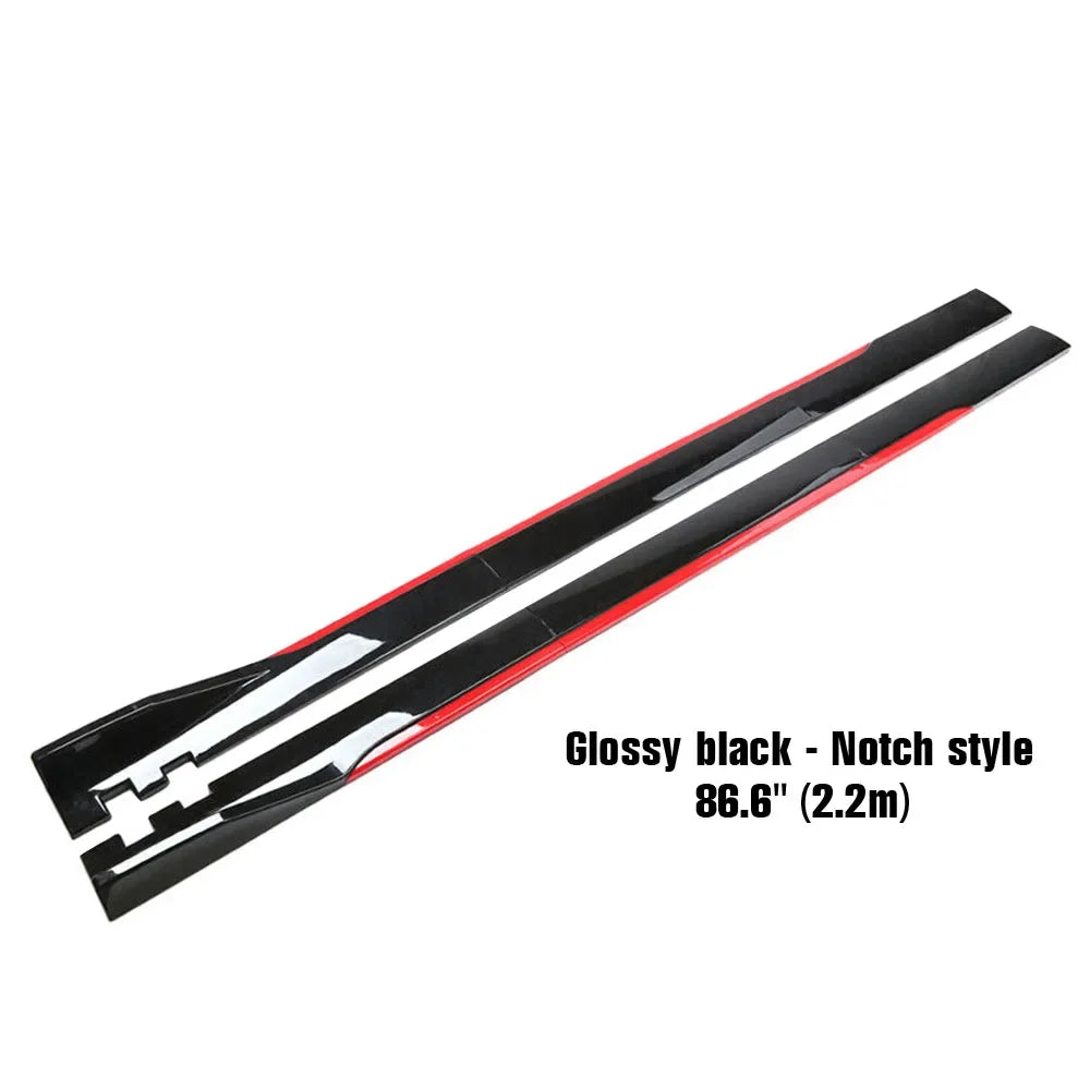 New 2m/2.2m Universal Side Skirts Rocker Diffuser Extension Rocker Panels Lip Splitters Bumper Carbon Black Side Skirt Spoiler