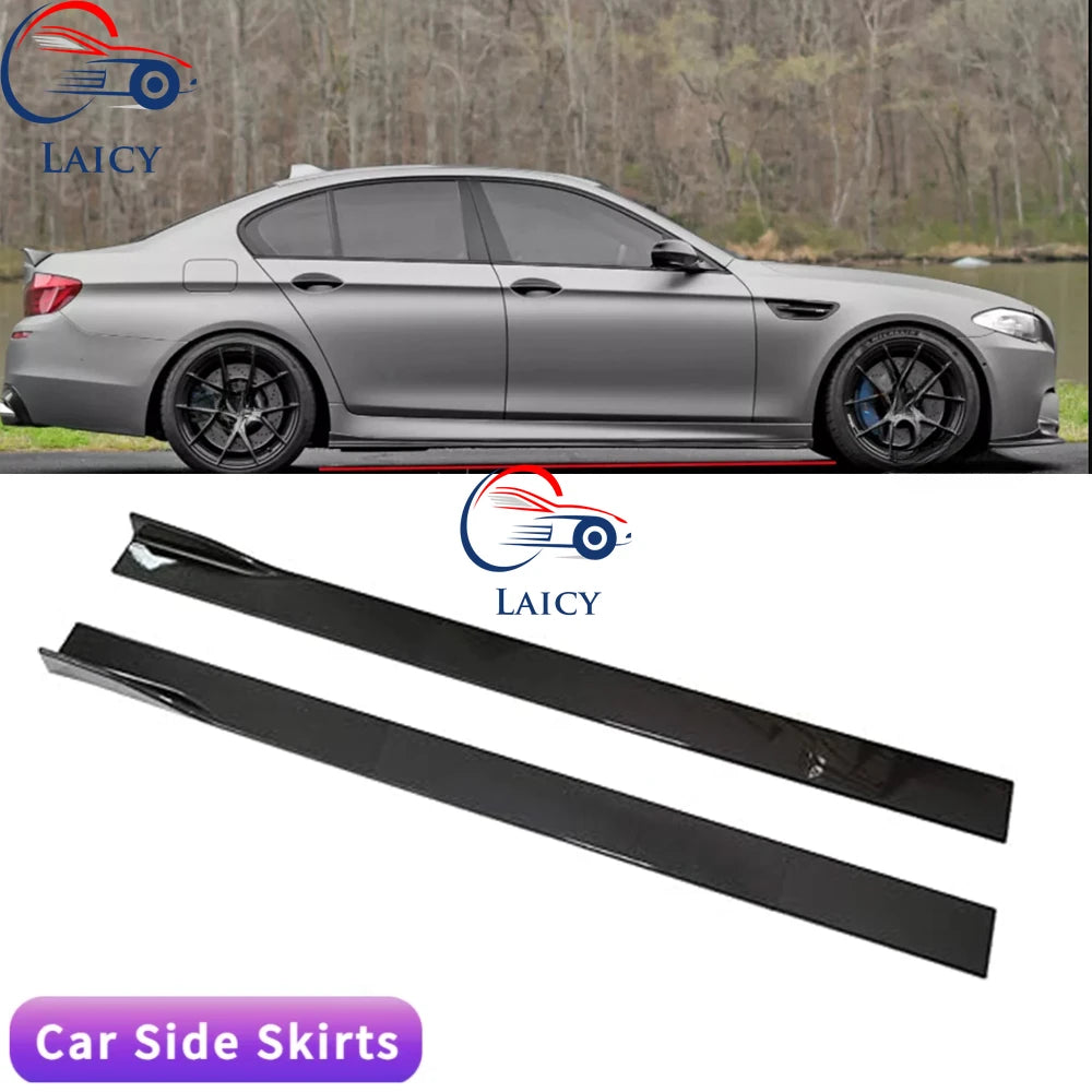 LAICY For F07 F10 F11 530i 535i 528i 86.6'' Side Skirt Splitter Spoiler Lip Rocker Panel Extensions Body Kit Car Bumpers Black