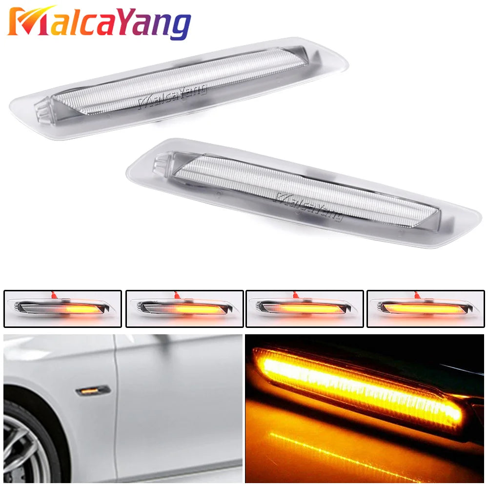 2PCS Sequential Dynamic LED Turn Signal Side Marker Light For BMW 5 Series F10 F11 528i 528iX 535i 535iX 550i 550iX Hybrid 5