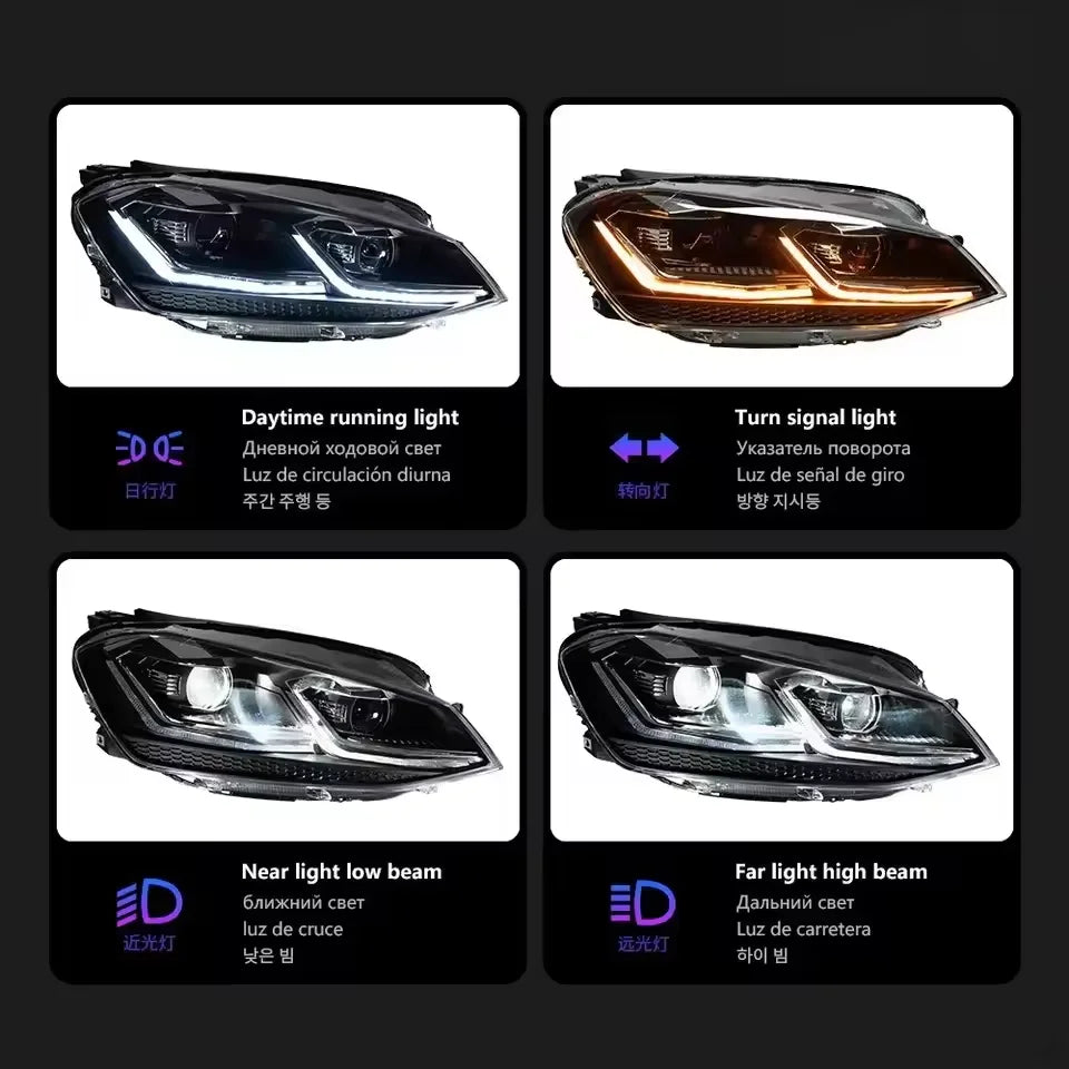TYPY LED Headlights with DRL and Dynamic Turn Signal, Auto Accessories for VW Golf 7 2013-2017