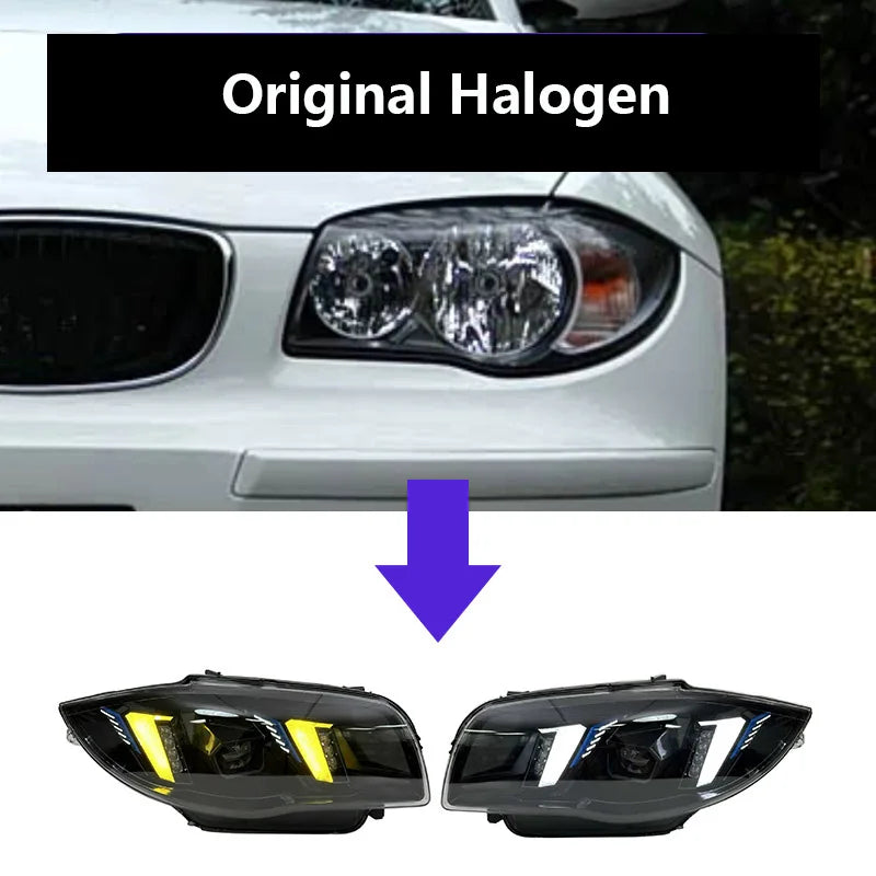 Sewiyolin Car LED Headlight Assemblies For BMW E87 2004-2011 Fog DRL Brake Turn Signal Lamp Plug and Play