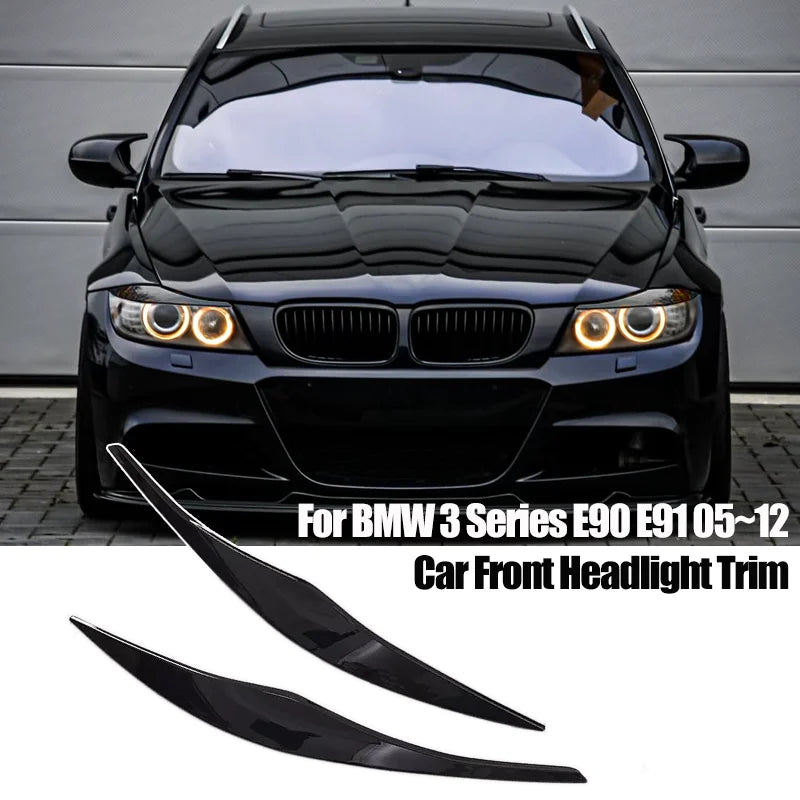 For BMW Accessories 3 Series E90 Sedan E91 Touring 2005-2011 Bodykit Car Front Headlight Eyebrow Eyelid Trim