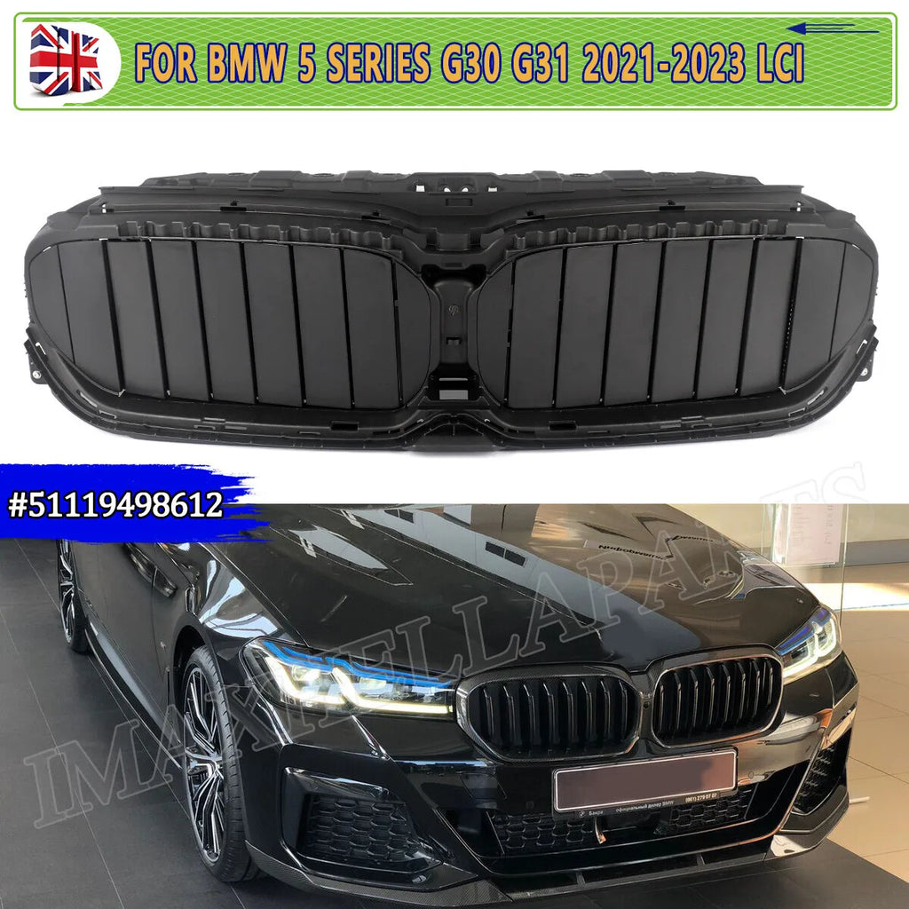 Front Intake Grill Replace For BMW G30 G31 5 Series 520i 530i 540d 2021-2023 LCI Front Upper Radiator Grille Active Air Shutter