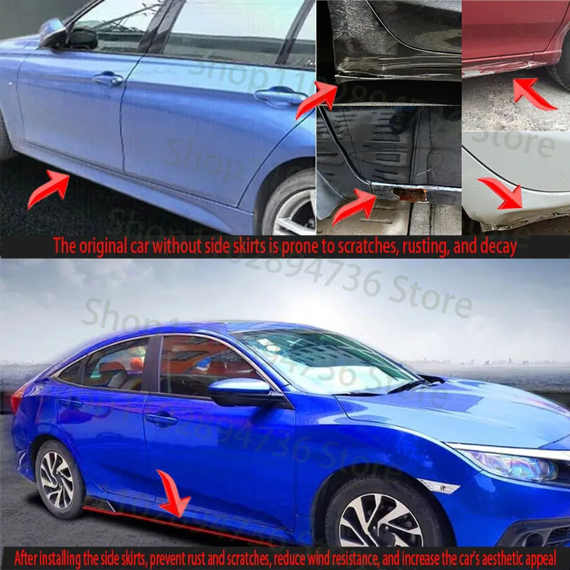 FOR BMW M3 G20 G30 G31 2M Car Side Skirt Extension Plate Lip Separator Bumper 2.18M Racing Side Spoiler
