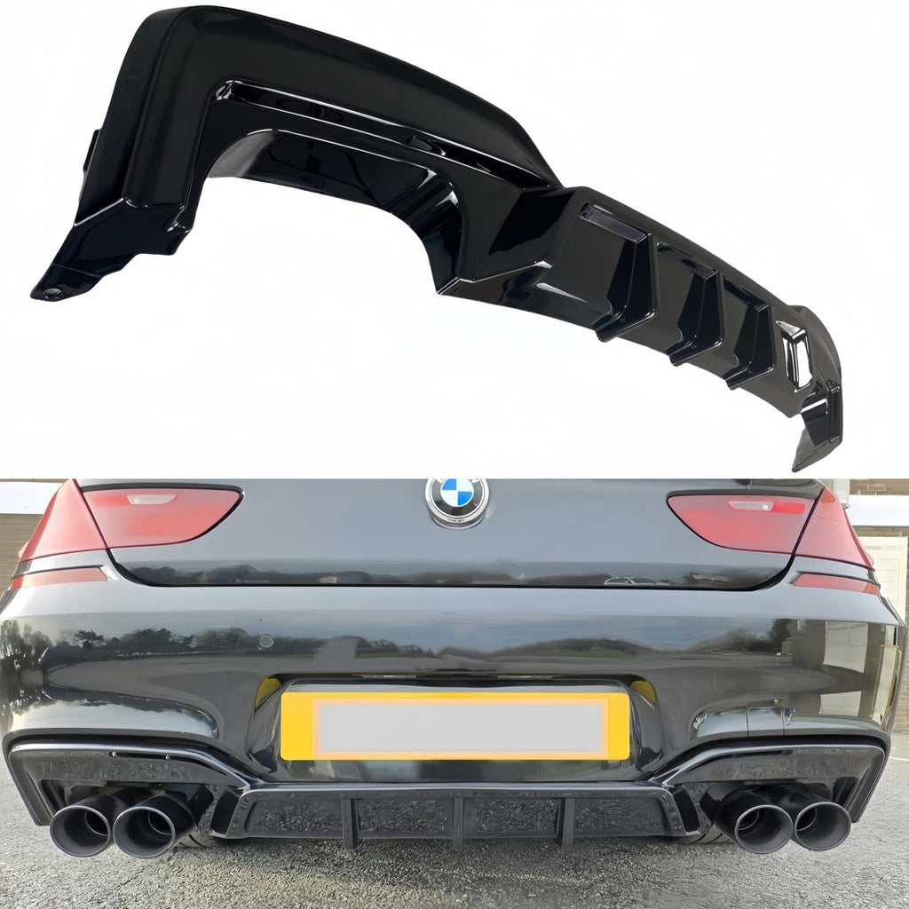 Gloss Black Car Rear  Bumper Diffuser Splitter For BMW 6 Series F06 F12 F13 640i 650i M Sport M6 2011-2018 Tuning Rear Valance