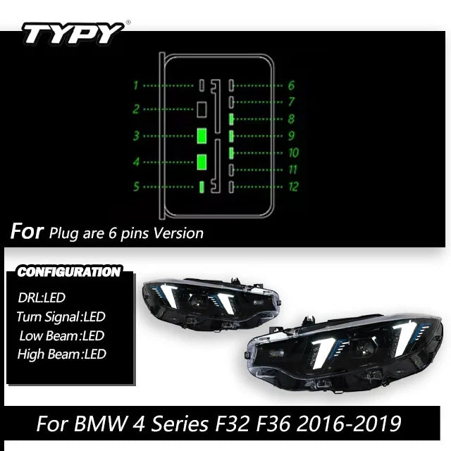 TYPY Car Lights For BMW 4 Series F32 F36 Headlight 2013-2020 LED Projetor head Lamp Daytime Running Light Automotive Accessories