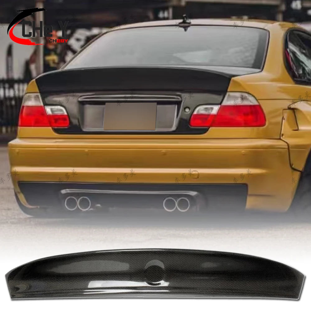 For BMW 3 -Series E46 Sedan 4Doors Real Carbon Fiber Trunk Tuning Spoiler Lip M3 E46 Accessories CLS Style Rear Spoiler
