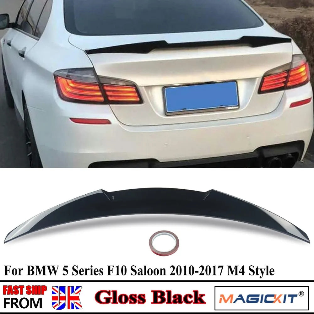 Tail Spoilers Wing FOR BMW 5 SERIES F10 SALOON 520i 550i 525d 535d M4 2010-2017 REAR TRUNK LID LIP BOOT SPOILER GLOSS BLACK