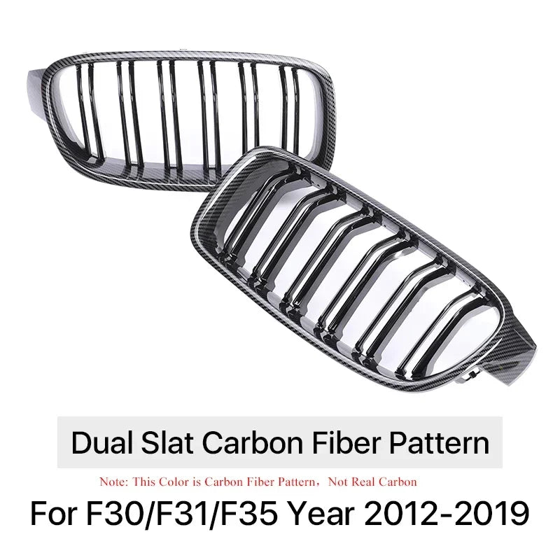Front Refiting Racing Grille Carbon Fiber M Color Grill Kidney For BMW 3 Series F30 F31 F35 2012-2019 320i 328i 330i Accessories
