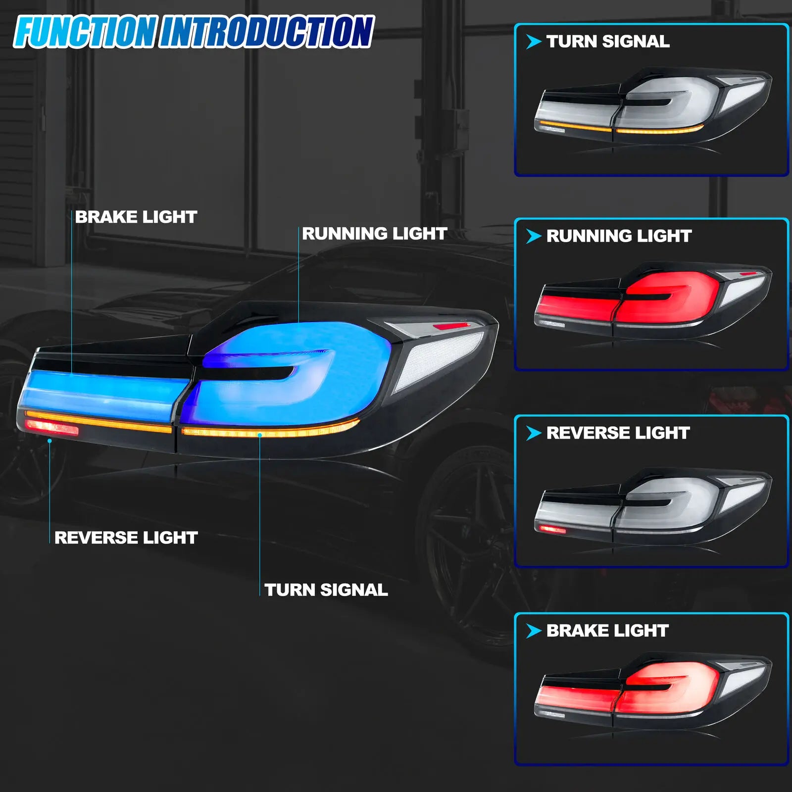 LED Tail Lights for BMW G30 F90 M5 5-Series 2017-2020 Sequential Turn Signal Blue Animation Rear Lamps Assembly