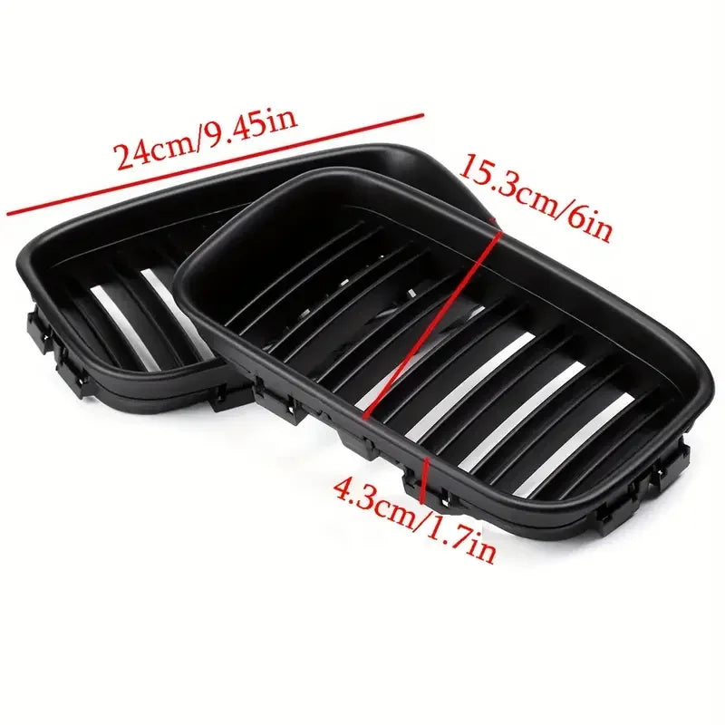 Car front bumper and racing grille, suitable for BMW E36 LCI 1996-1999 M3 glossy black dual plane front grille