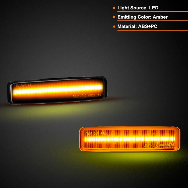 For BMW 5-Series E39 520i 520d 523i 525d 525i 525tds 528i 530d 530i 540i 540iP M5 LED Side Marker Lamp Amber Fender Turn Signal