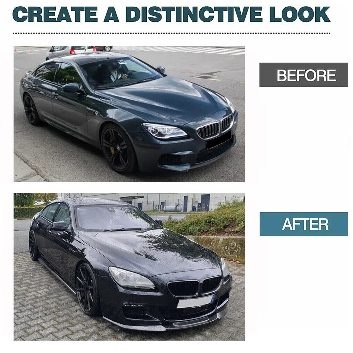 Magickit Carbon Fiber Look Front Lip Splitter Fits For 2012-2018 BMW 6 Series F06 F12 F13 M Sport Front Bumper Lip Spoiler