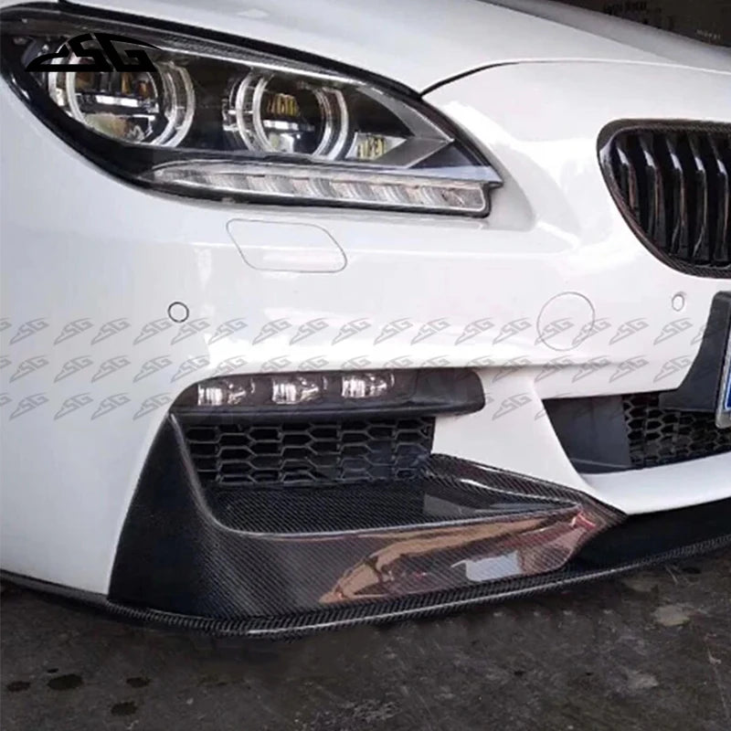 For BMW 6 Series F06 F12 F13 M tech M sport Carbon Fiber Front Bumper Lip Splitter Air Vent Canards Apron Flap Cupwings Body Kit