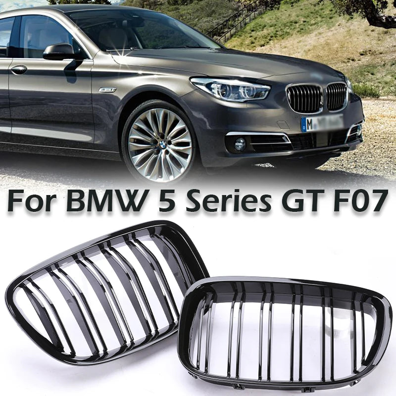 Kidney Grill Grille For BMW 5 Series Gran Turismo GT F07 2009-2017 M Color Chrome Carbon Fiber Pattern Racing Style 535i GT