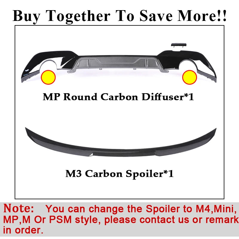 Rear Bumper Diffuser For BMW 3 Series G20 G21 M Tech Body Kit MP Competition Diffusor M340i 325i 2019 2020 2021 2022 2023