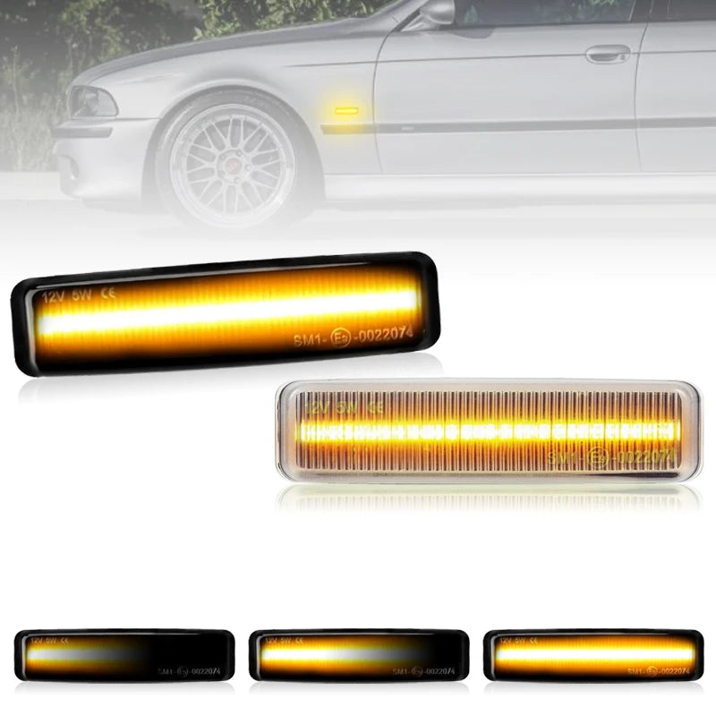 For BMW 5-Series E39 520i 520d 523i 525d 525i 525tds 528i 530d 530i 540i 540iP M5 LED Side Marker Lamp Amber Fender Turn Signal