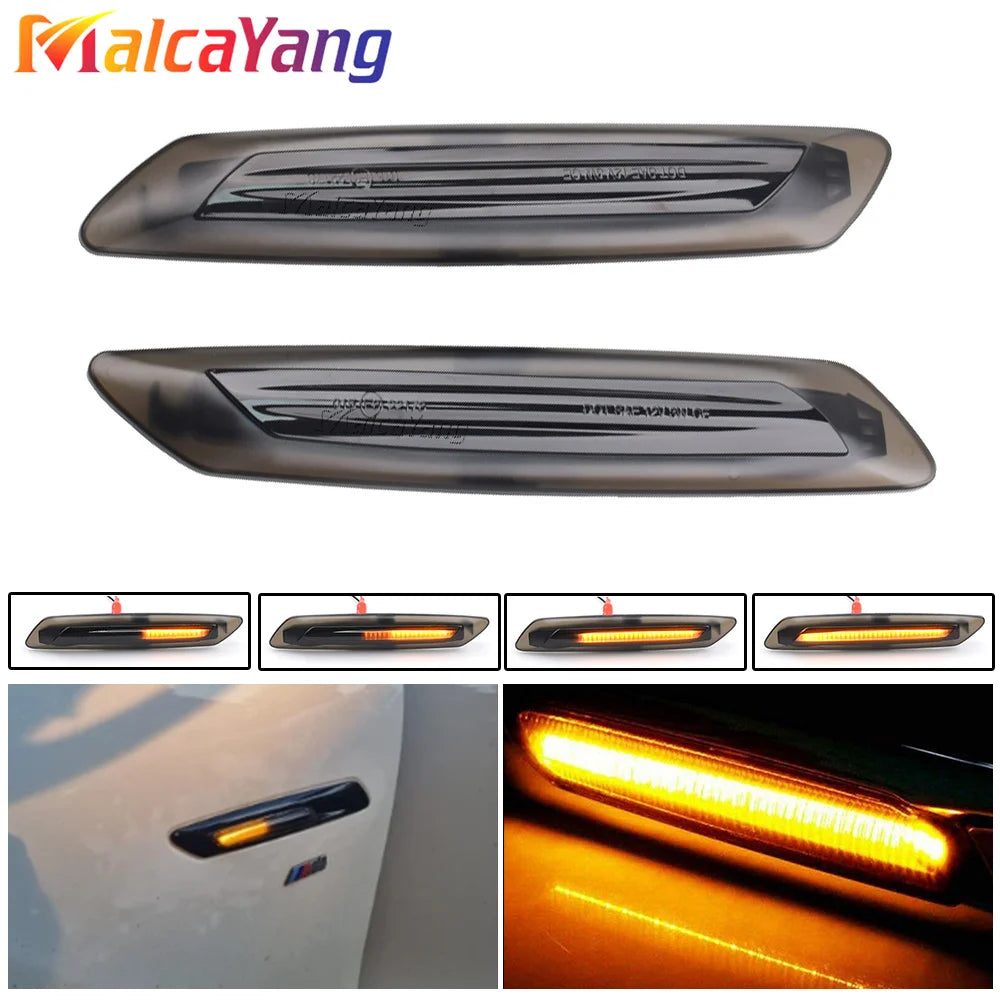 2PCS Sequential Dynamic LED Turn Signal Side Marker Light For BMW 5 Series F10 F11 528i 528iX 535i 535iX 550i 550iX Hybrid 5