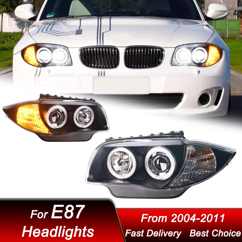 Hot Car Headlights For BMW 1 series E87 04-11 EMARK DOT style LED Headlamp Assembly Upgrade Projector Lens Accessories Kit