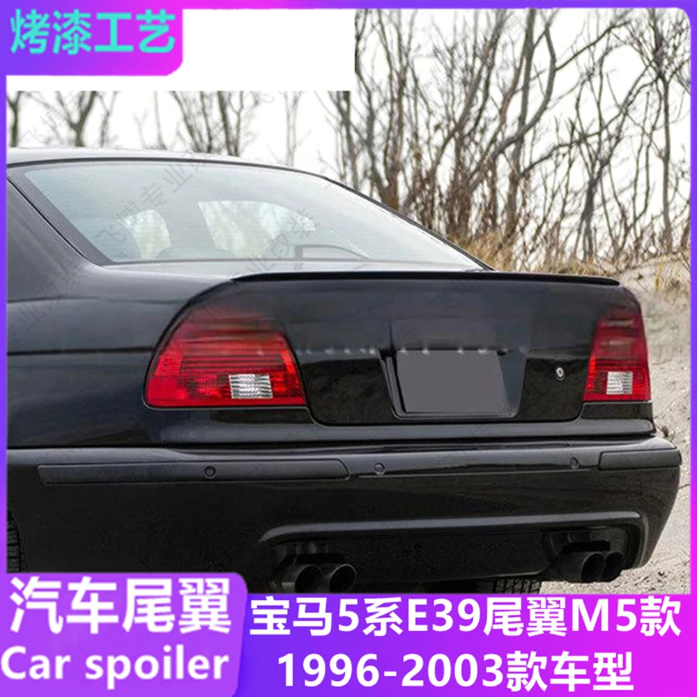 For 1996-2003 BMW 5 Series E39 E34 520i 525Li M5 Style Trunk Lip Spoiler, ABS Material, Carbon Fiber Look, Modified Accessories