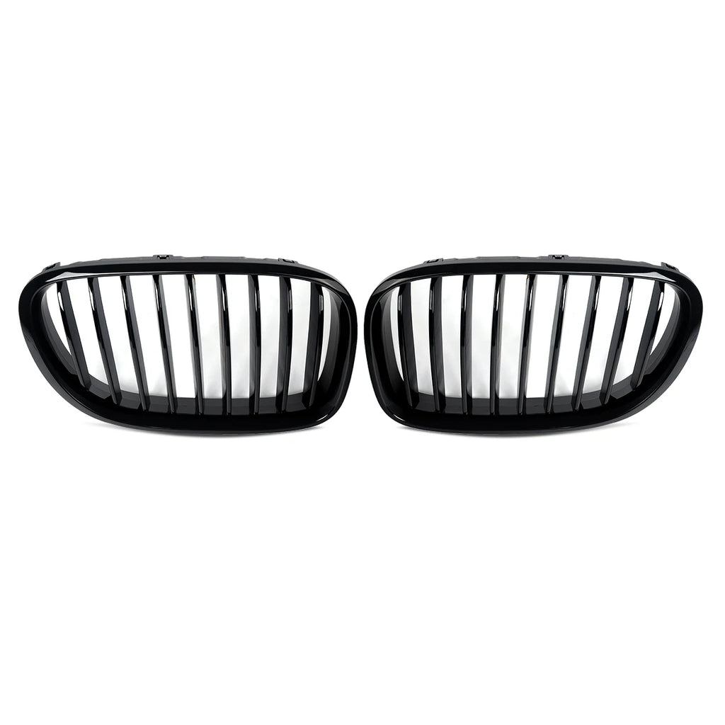 Magickit Front Bumper Kidney Grilles for BMW 7 Series F01 F02 2008 2009 2010 2011 2012 2013 2014 Gloss Black 740i 750i 760Li