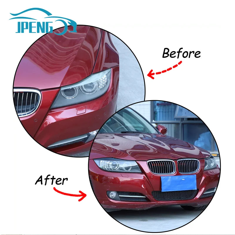 For BMW Accessories 3 Series E90 Sedan E91 Touring 2005-2011 Bodykit Car Front Headlight Eyebrow Eyelid Trim
