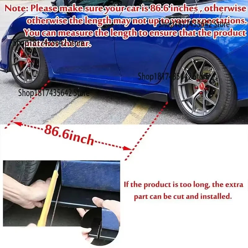 FOR BMW 840i M E39 E46 E53 E90 E92 E93 E60 E61 2M Car Side Skirt Extension Plate Lip Separator Bumper 2.18M Racing Side Spoiler