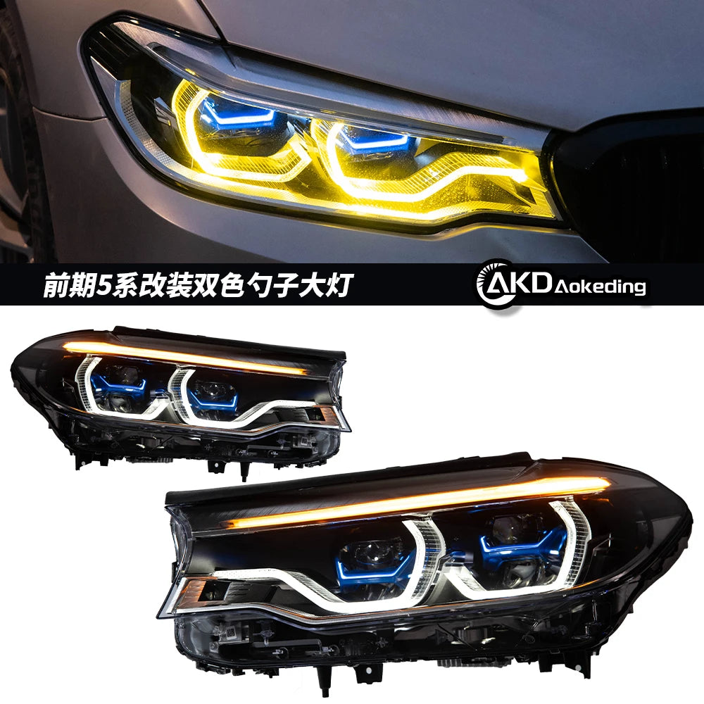 AKD CAR Lights for BMW G30 LED Headlight 2018-2020 520I 525i 530I 520D G38 F90 Head Lamp DRL Signal Laser style Auto Accessories
