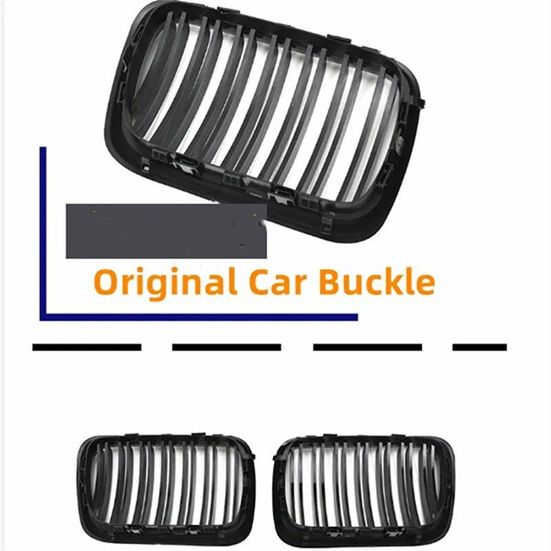 Car front bumper and racing grille, suitable for BMW E36 LCI 1996-1999 M3 glossy black dual plane front grille