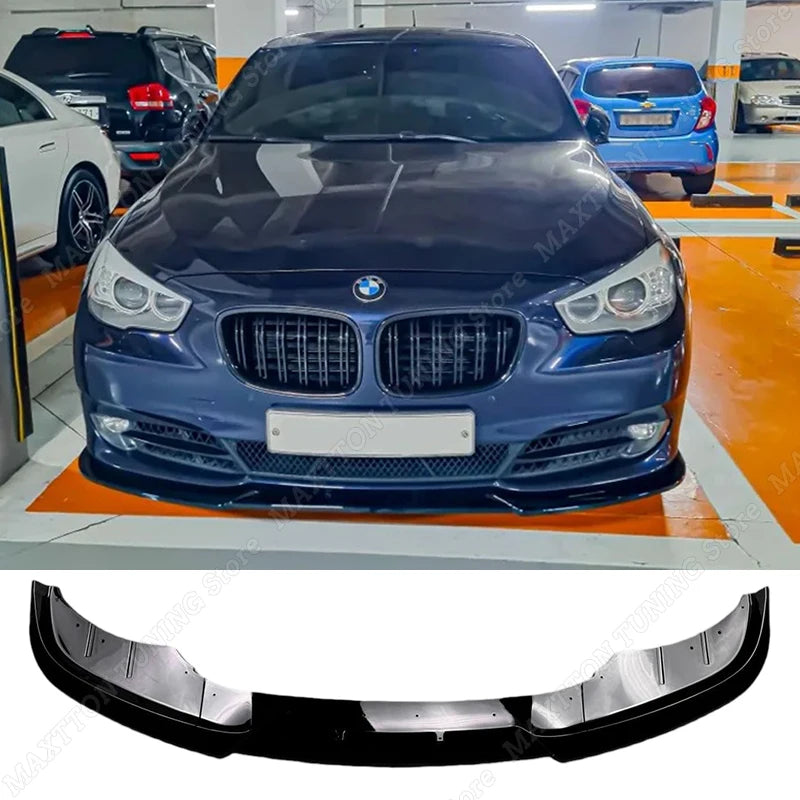 Gloss Black Car Front Bumper Spoiler Lip Splitter Deflector Exterior Diffuser Parts For BMW 5 Series GT F07 Standard 2009-2017