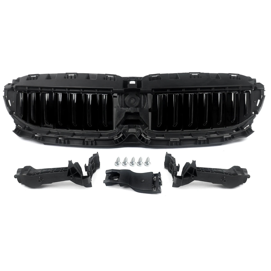 Front Radiator Grille Active Air Shutter Black Compatible with BMW G20 G21 330i 2019-2022 Automotive Exterior Parts 51749465188