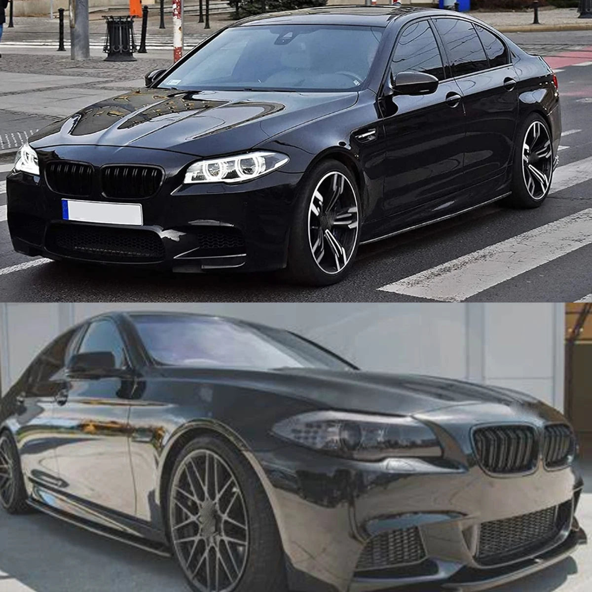 2PCS Side Skirts Rocker Panel Molding Compatible with 2010-2016 BMW F10 F11 M-Package 550i 530i Side Skirt Extension Body Kit