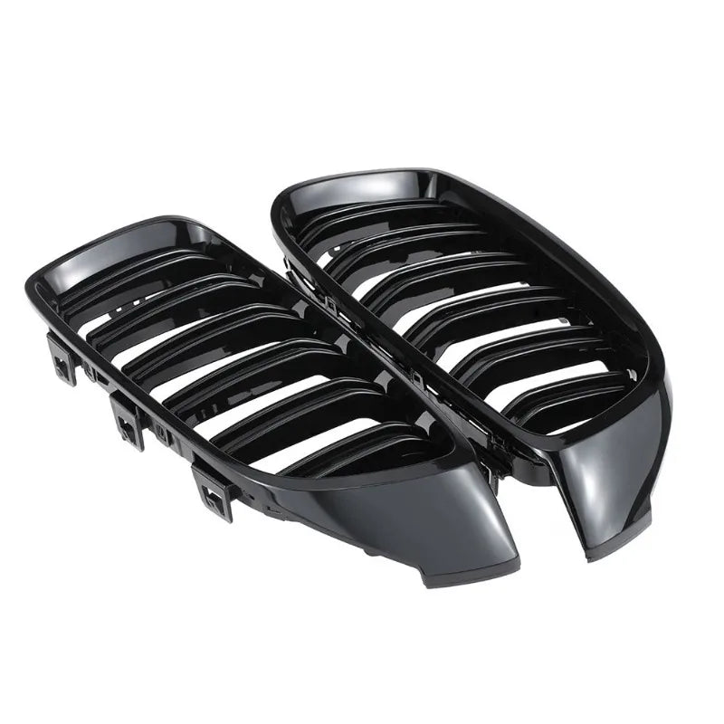 For BMW 4 Series F32 F33 F36 M3 F80 M4 F82 Car Front Bumper Grille Racing Grill 12-18 Dual-Slat Glossy Black Grilles Accessories